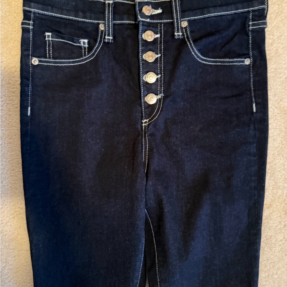 Veronica Beard High Rise Dark Indigo 10 inch skinny Debbie jeans sz 28